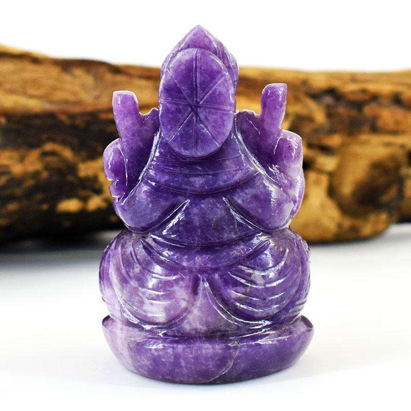 gemsmore:Genuine Lepidolite Hand Carved Genuine Crystal Gemstone Carving Lord Ganesha