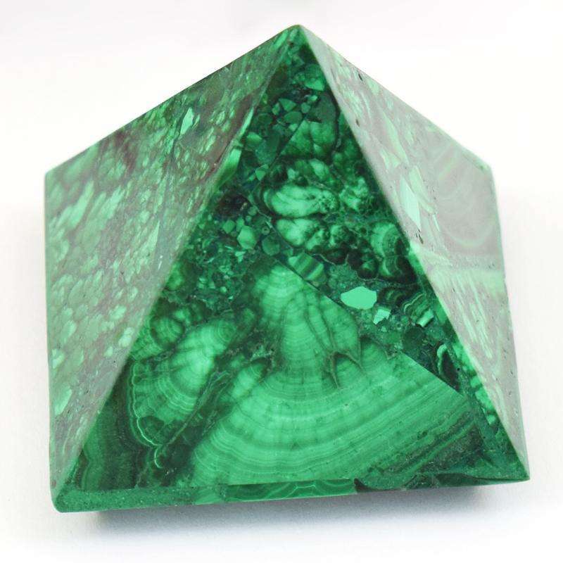 gemsmore:Genuine Malachite Hand Carved Crystal Healing Pyramid