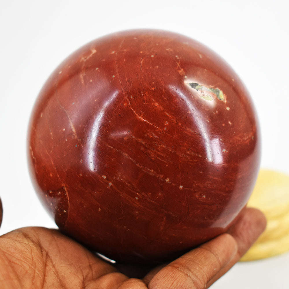 gemsmore:Genuine Massive Size Red Jasper Carved Reiki Crystal Healing Sphere