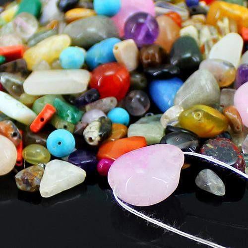 gemsmore:Genuine Multicolor Drilled Beads Lot