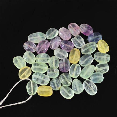 gemsmore:Genuine Multicolor Flourite Drilled Beads Lot