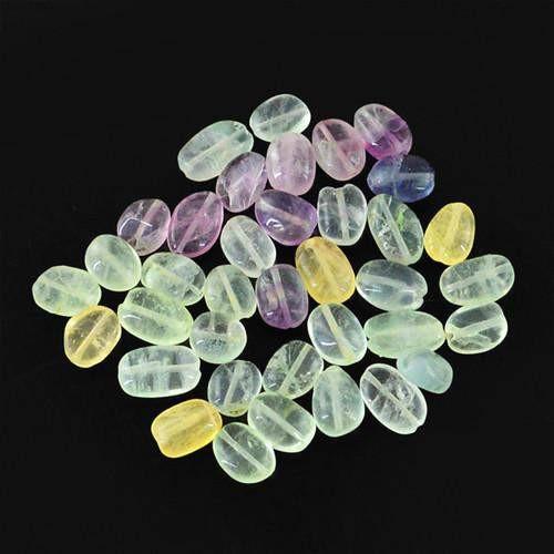 gemsmore:Genuine Multicolor Flourite Drilled Beads Lot