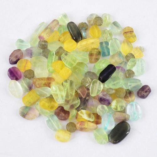 gemsmore:Genuine Multicolor Flourite Drilled Beads Lot