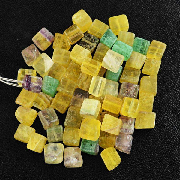 gemsmore:Genuine Multicolor Fluorite Beads Lot - Natural Drilled