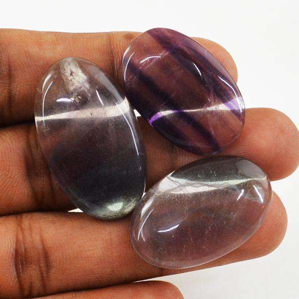gemsmore:Genuine Multicolor Fluorite Oval Shape Loose Gemstone Lot