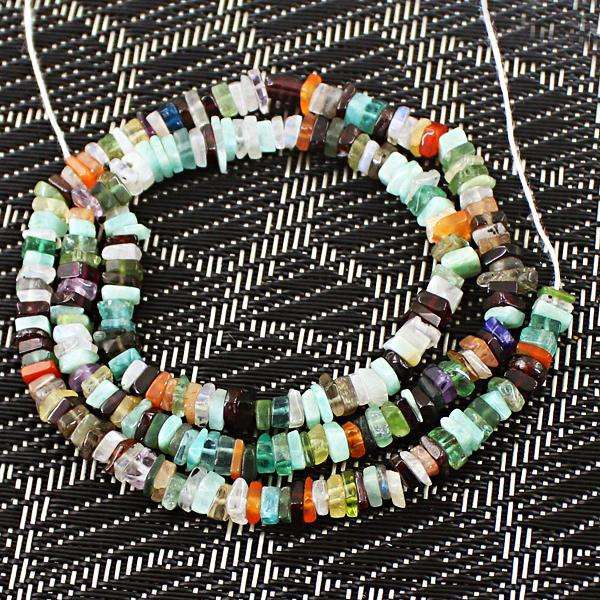 gemsmore:Genuine Multicolor Mix Gem Drilled Beads Strand