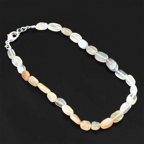 gemsmore:Genuine Multicolor Moonstone Untreated Beads Bracelet