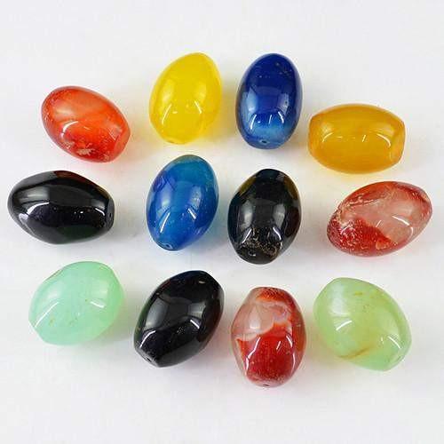 gemsmore:Genuine Multicolor Onyx Drilled Beads Lot
