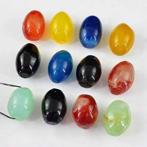 gemsmore:Genuine Multicolor Onyx Drilled Beads Lot