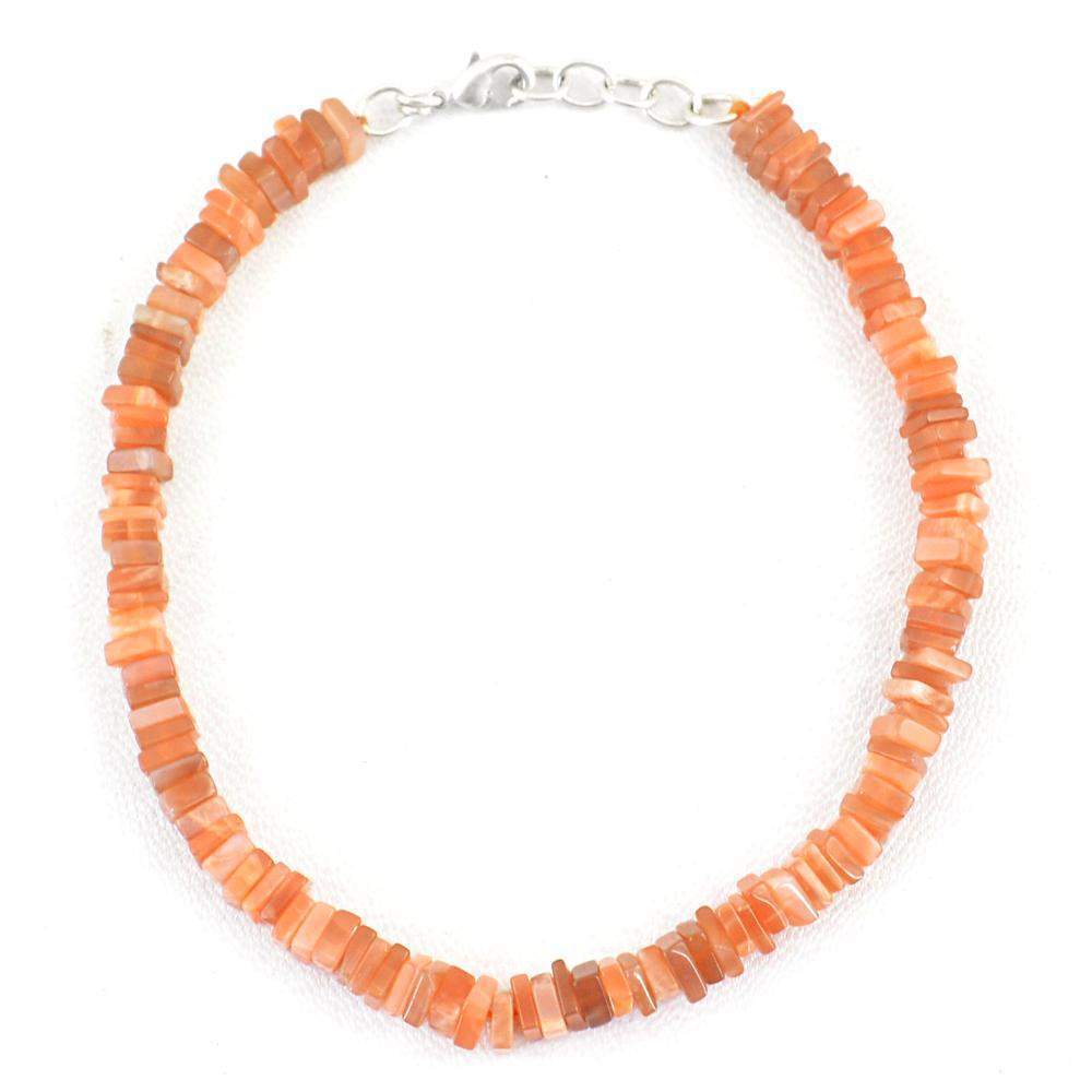 gemsmore:Genuine Natural Agate Bracelet Untreated Beads