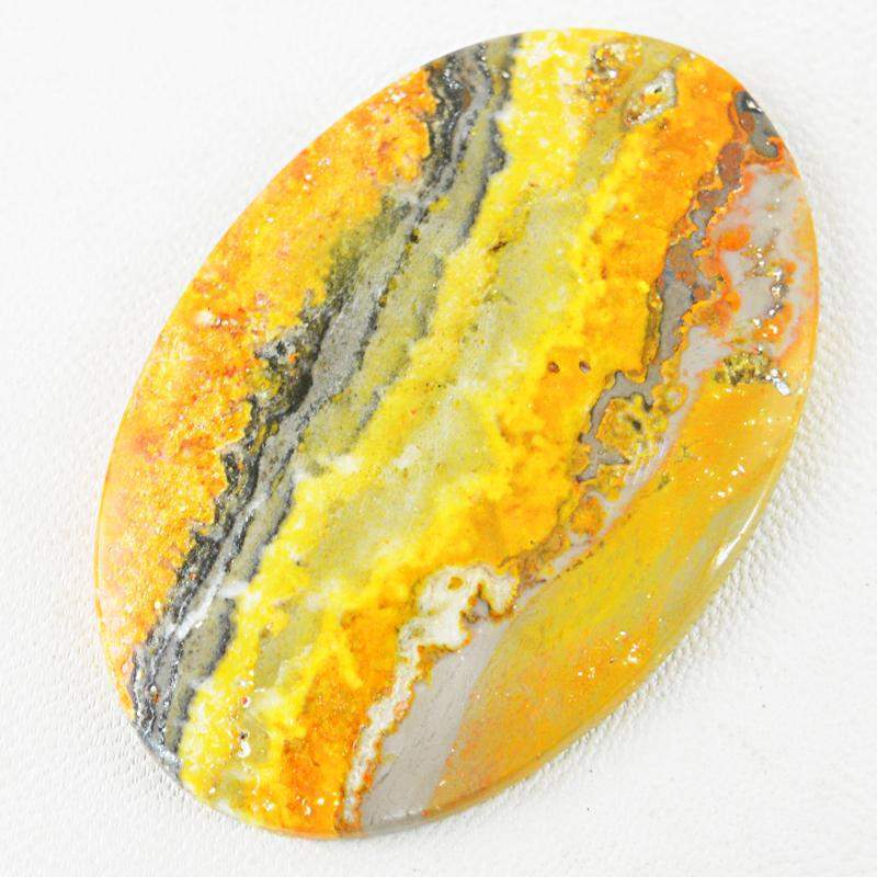 gemsmore:Genuine Natural Bumble Bee Jasper Oval Shape Gemstone