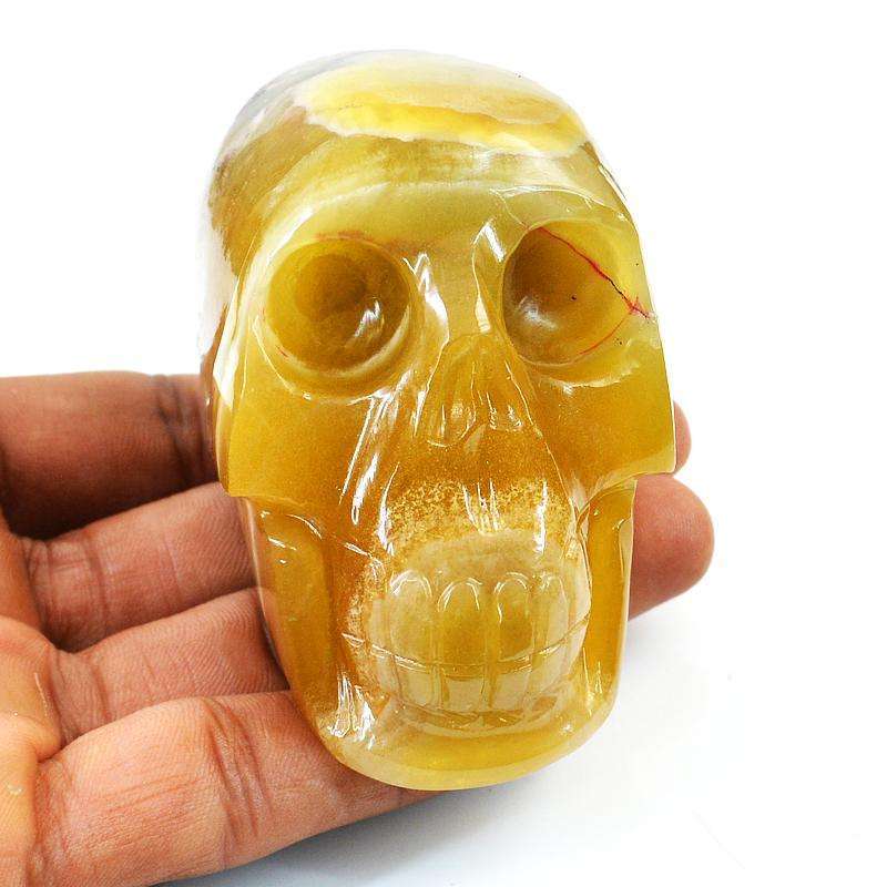 gemsmore:Genuine Natural Multicolor Fluorite Carved Skull