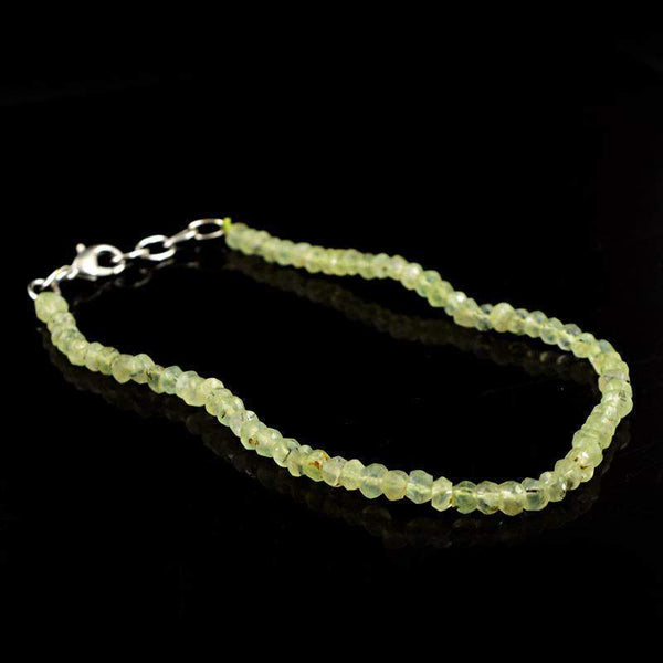 gemsmore:Genuine Natural Phrenite Bracelet Round Faceted Beads