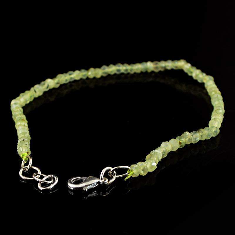 gemsmore:Genuine Natural Phrenite Bracelet Round Faceted Beads