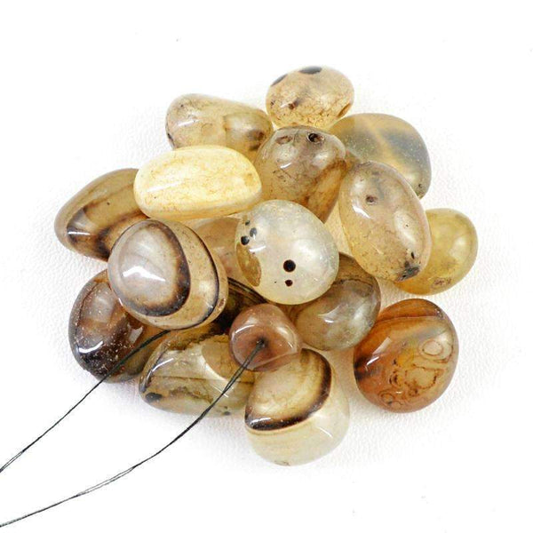 gemsmore:Genuine Onyx Beads Lot - Natural Untreated Drilled