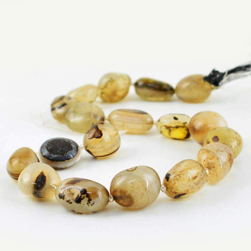 gemsmore:Genuine Onyx Beads Strand - Natural Untreated Drilled