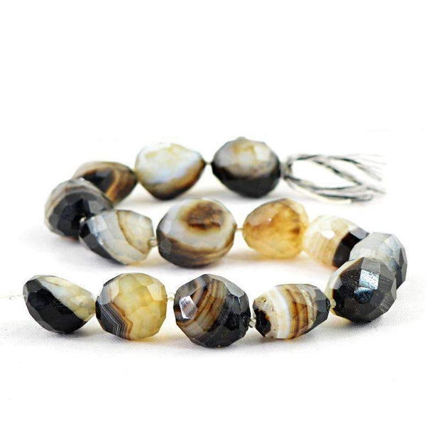 gemsmore:Genuine Onyx Beads Strand - Natural Untreated Drilled