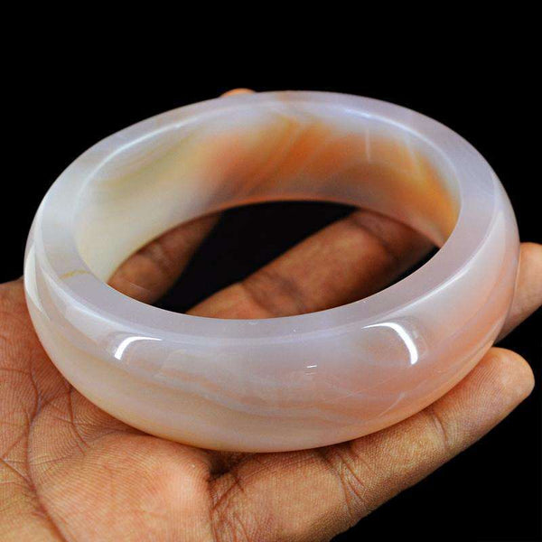 gemsmore:Genuine Onyx Hand Carved Bangle