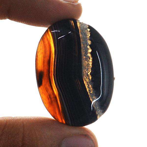 gemsmore:Genuine Onyx Oval Shape Untreated Loose Gemstone