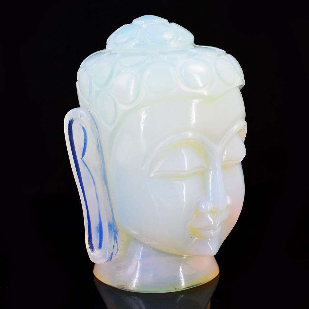 gemsmore:Genuine Opalite Hand Carved Genuine Crystal Gemstone Carving Buddha Head