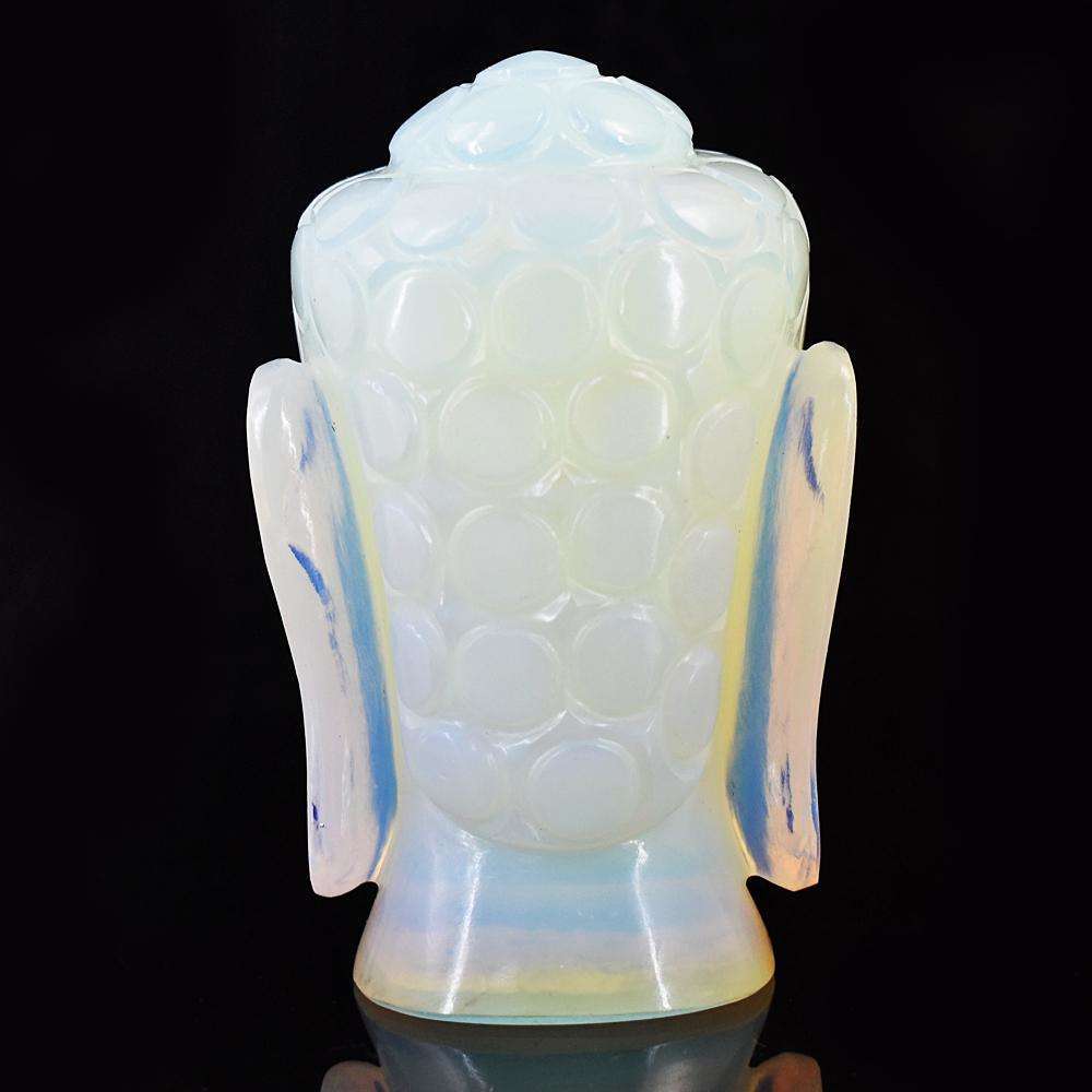 gemsmore:Genuine Opalite Hand Carved Genuine Crystal Gemstone Carving Buddha Head