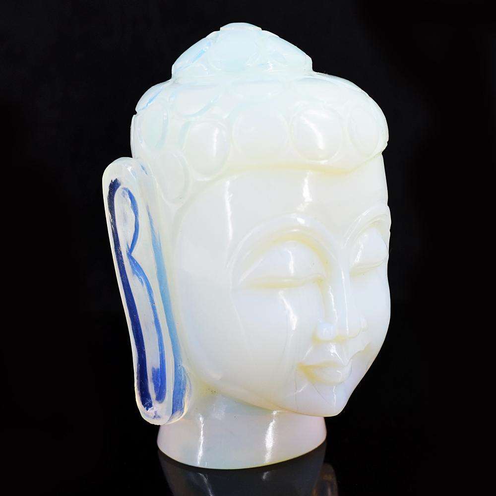 gemsmore:Genuine Opalite Hand Carved Genuine Crystal Gemstone Carving Buddha Head