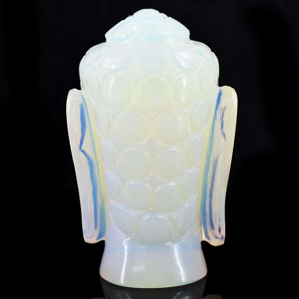 gemsmore:Genuine Opalite Hand Carved Genuine Crystal Gemstone Carving Buddha Head