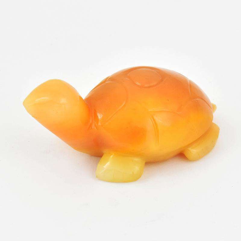 gemsmore:Genuine Orange Aventurine Hand Carved Turtle