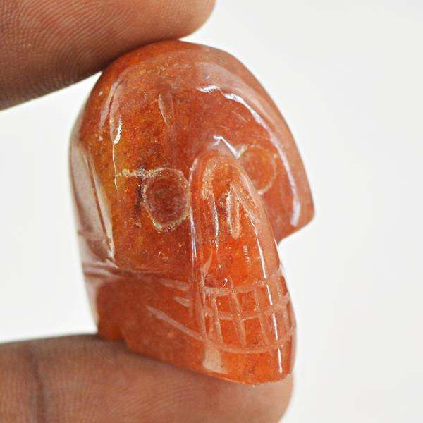 gemsmore:Genuine Orange Aventurine healing Skull Gemstone