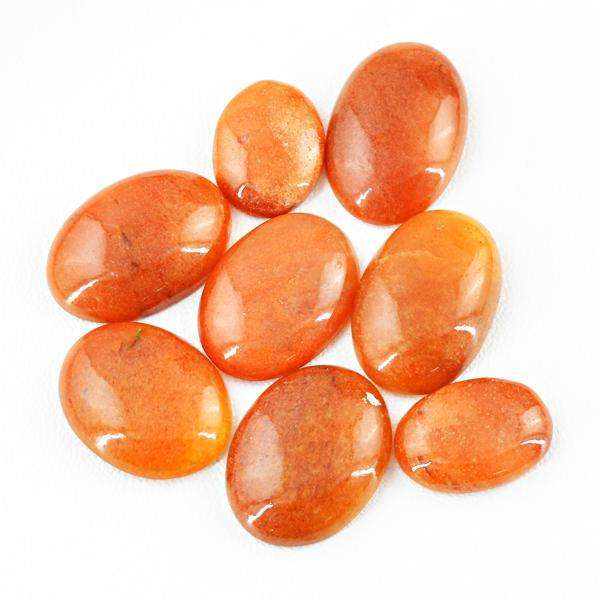 gemsmore:Genuine Orange Aventurine Oval Shape Loose Gemstone Lot