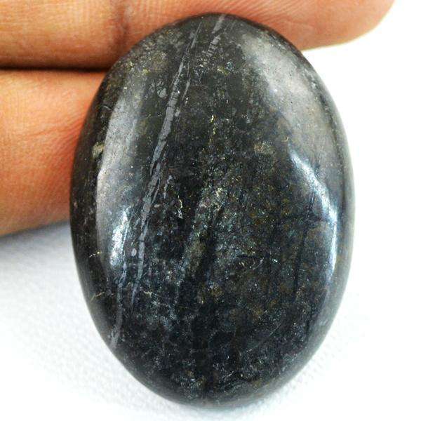gemsmore:Genuine Oval Shape Black Galaxy Jasper Loose Gemstone
