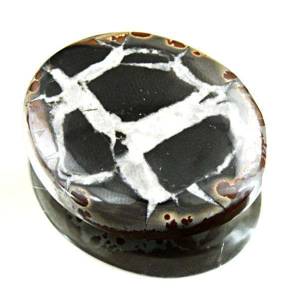 gemsmore:Genuine Oval Shape Black Septarian Agate Loose Gemstone