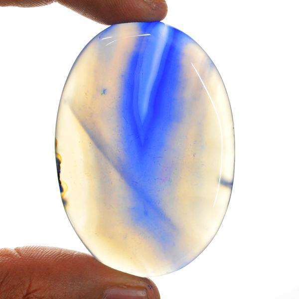 gemsmore:Genuine Oval Shape Blue Onyx Untreated Loose Gemstone