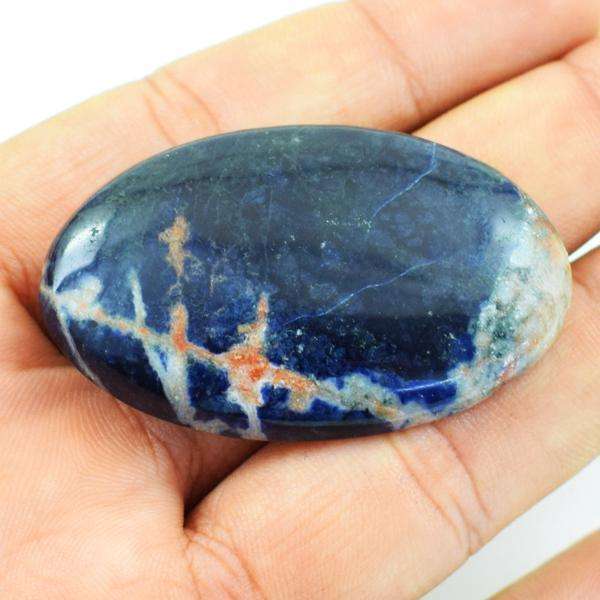 gemsmore:Genuine Oval Shape Blue Sodalite Unreated Loose Gemstone