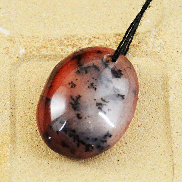 gemsmore:Genuine Oval Shape Dendrite Opal Untreated Drilled Loose Gemstone