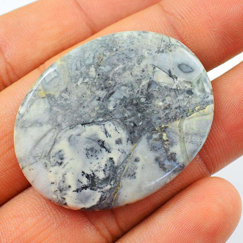 gemsmore:Genuine Oval Shape Dendrite Opal Untreated Loose Gemstone