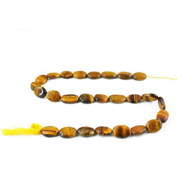 gemsmore:Genuine Oval Shape Golden Tiger Eye Drilled Beads Strand