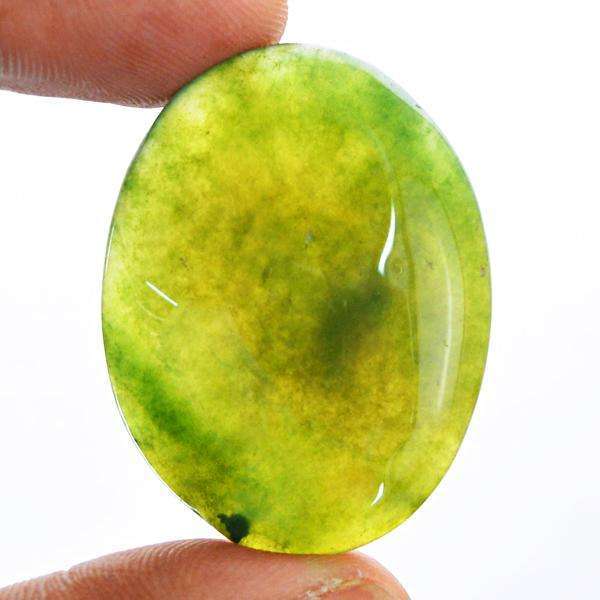 gemsmore:Genuine Oval Shape Green Onyx Untreated Loose Gemstone