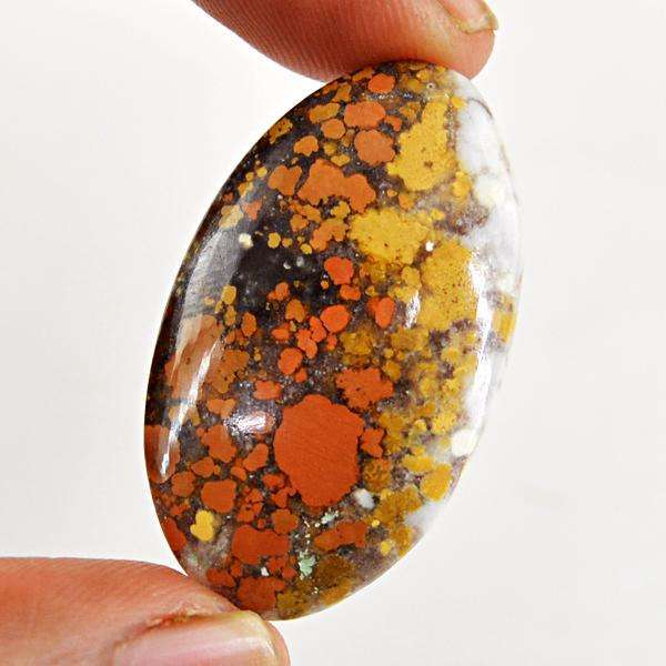 gemsmore:Genuine Oval Shape Ocean Jasper Untreated Loose Gemstone