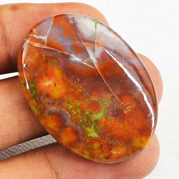 gemsmore:Genuine Oval Shape Ocean Jasper Untreated Loose Gemstone