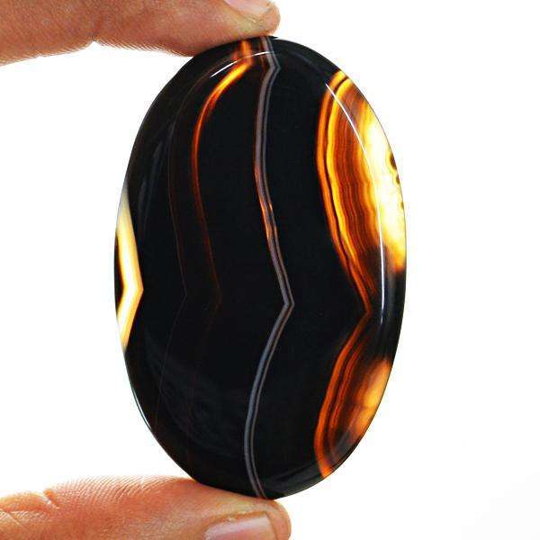 gemsmore:Genuine Oval Shape Onyx Untreated Loose Gemstone