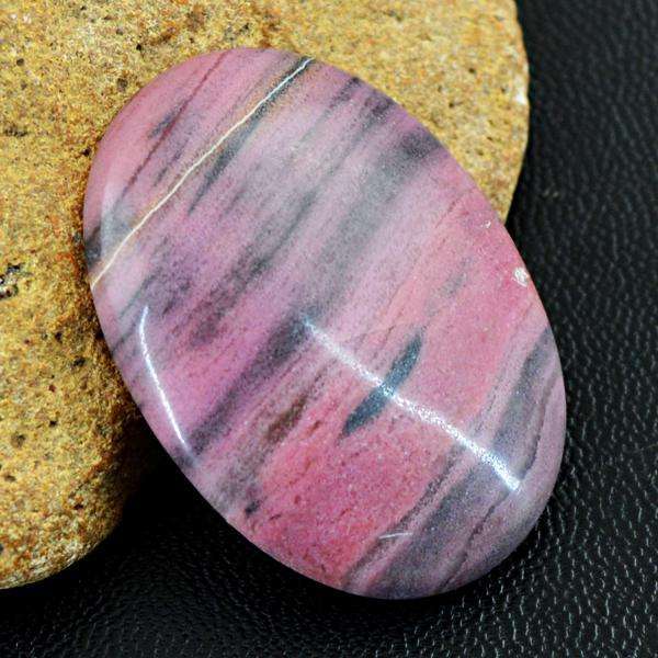 gemsmore:Genuine Oval Shape Pink Rhodonite Untreated  Loose Gemstone