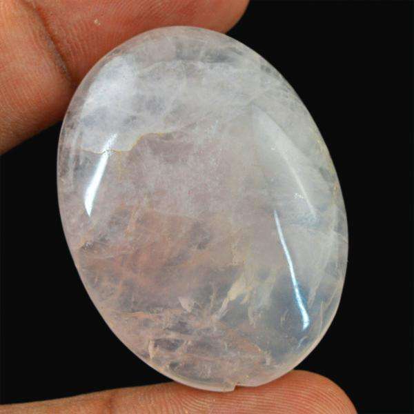 gemsmore:Genuine Oval Shape Pink Rose Quartz Untreated Loose Gemstone