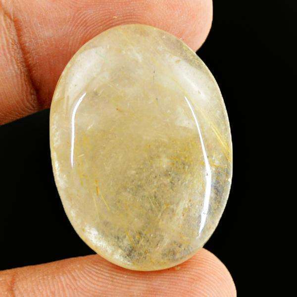 gemsmore:Genuine Oval Shape Rutile Quartz Untreated Loose Gemstone