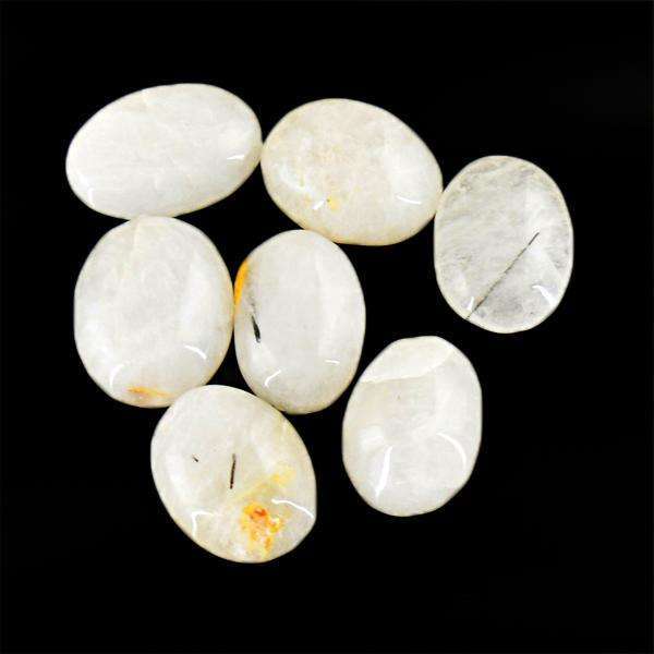 gemsmore:Genuine Oval Shape Rutile Quartz Untreated Loose Gemstone Lot