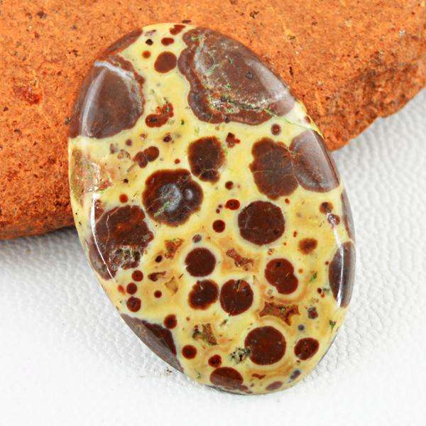 gemsmore:Genuine Oval Shape Snake Skin Jasper Untreated Loose Gemstone