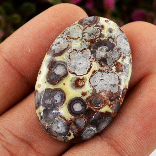 gemsmore:Genuine Oval Shape Snake Skin Jasper Untreated Loose Gemstone