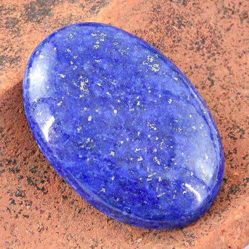 gemsmore:Genuine Oval Shaped Blue Lapis Lazuli Gemstone