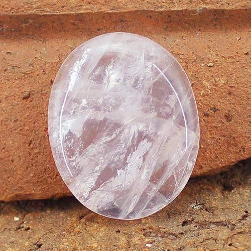 gemsmore:Genuine Oval Shaped Pink Rose Quartz Gemstone