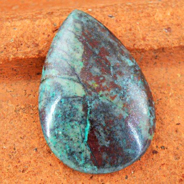 gemsmore:Genuine Pear Shape Chrysocolla Untreated Loose Gemstone